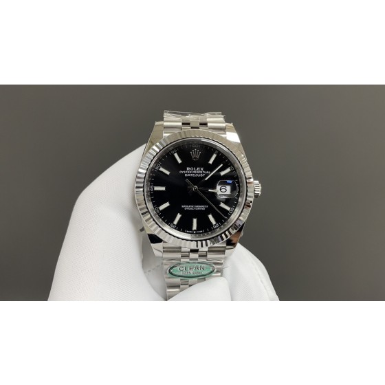 Rolex Datejust 41mm 3235 movement with a white case and black face, top quality