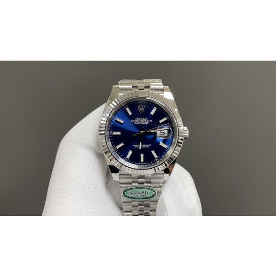 Rolex Datejust white case blue dial 41mm 3235 movement, top quality