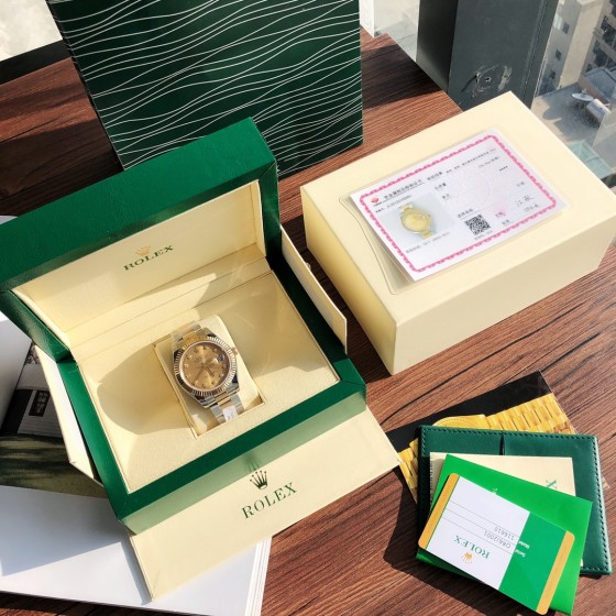 ROLEX- Rolex Datejust! The perfect size of 41mm for men. The genuine 18K gold-encrusted Rolex Datejust series is a classic timepiece