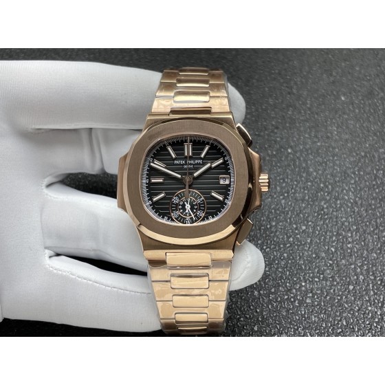 "Real function, so small in seconds!" Patek Philippe Nautilus 5980/1A-014 Multi-Function Chronograph V2 version, truly small seconds, truly functional!