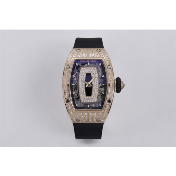 ZF exquisite and brilliant. The charming work, "Goddess of the watch world", Richard Mille RM07-1 Red and Black Lip Series
1) The barrel-shaped case has smooth lines