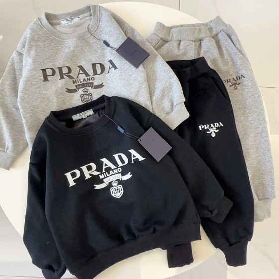 Prada, high-end children's clothing, boys' and girls' sets, pure cotton fabric, comfortable and good-looking to wear, size: 90/100/110/120/130