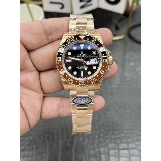 Rolex GMT Master Series /40mm full rose gold Sars-Coire bezel, 3285 movement, fully automatic mechanical